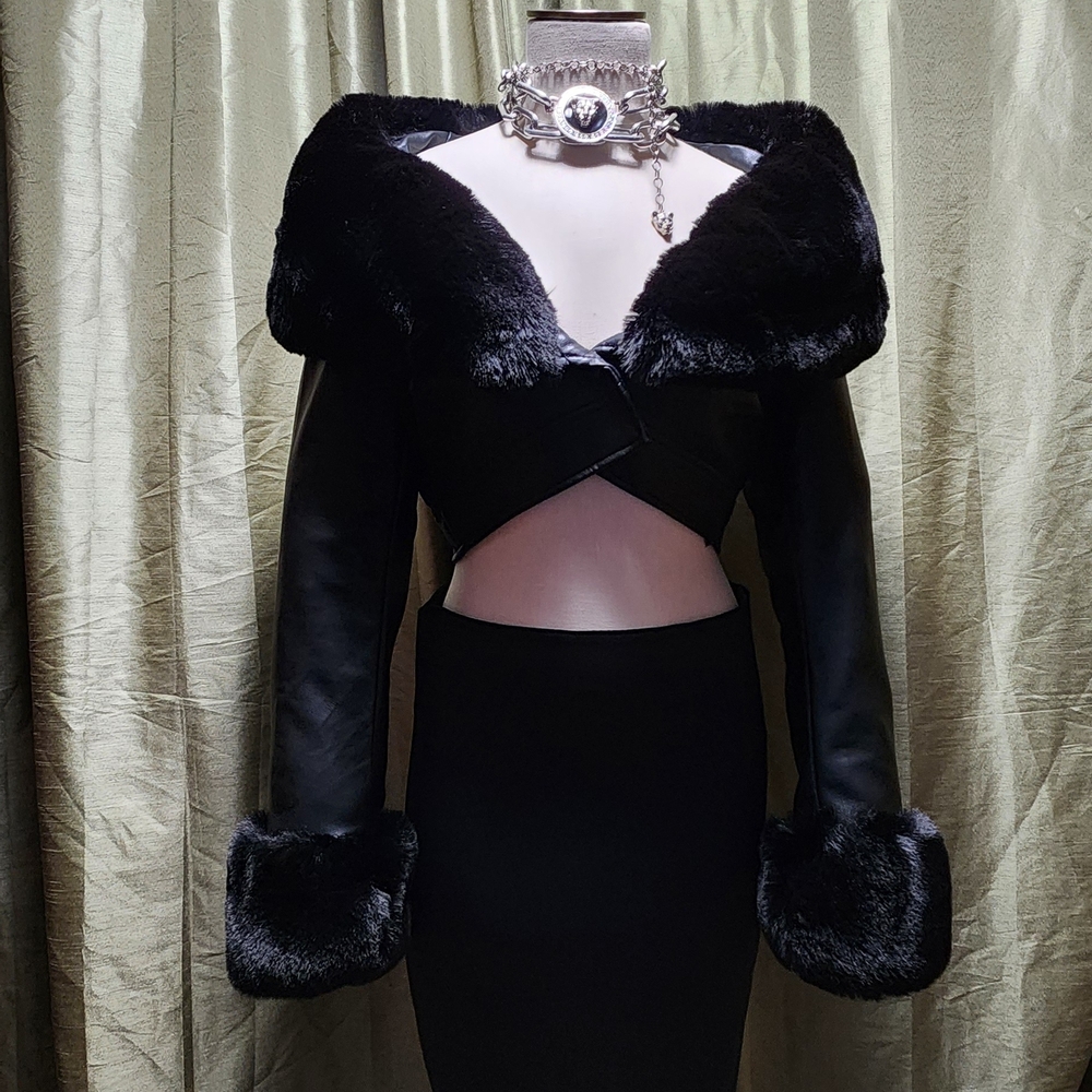 Chic Black Faux Fur Women's Teddy Jacket